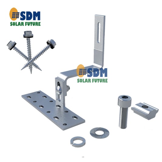 Upper and lower adjustable porcelain tile solar roof stainless steel hooks